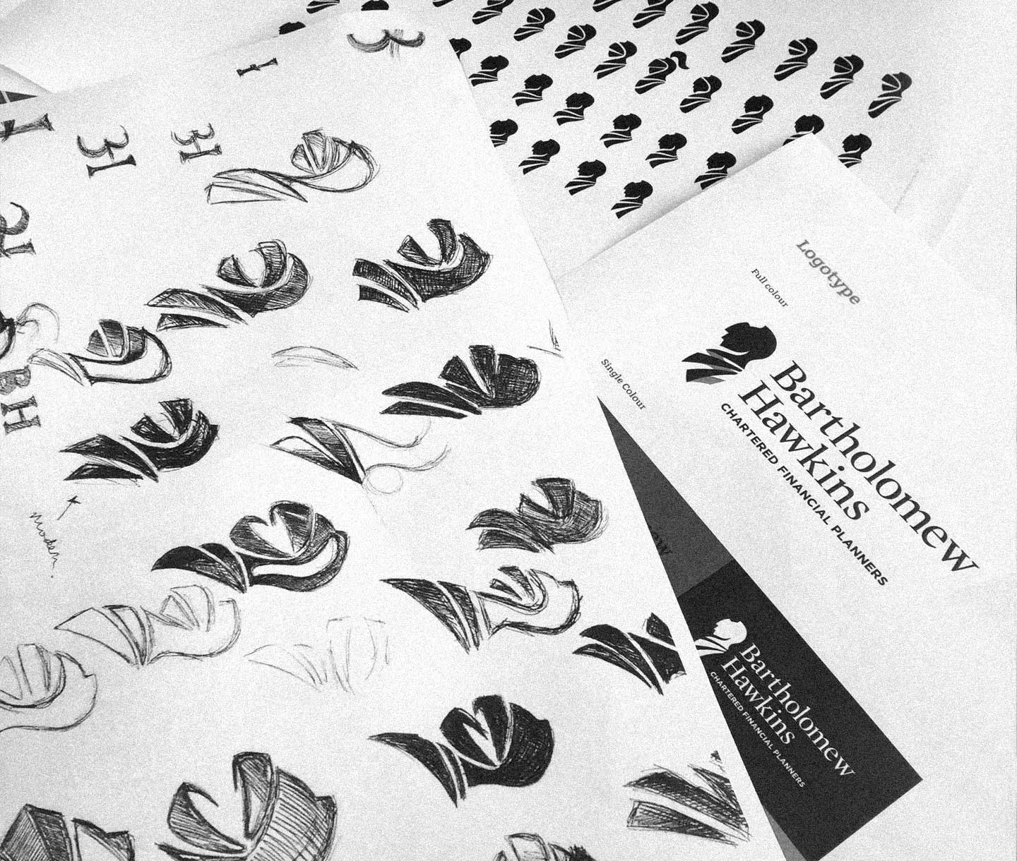 Bartholomew Hawkins logo development