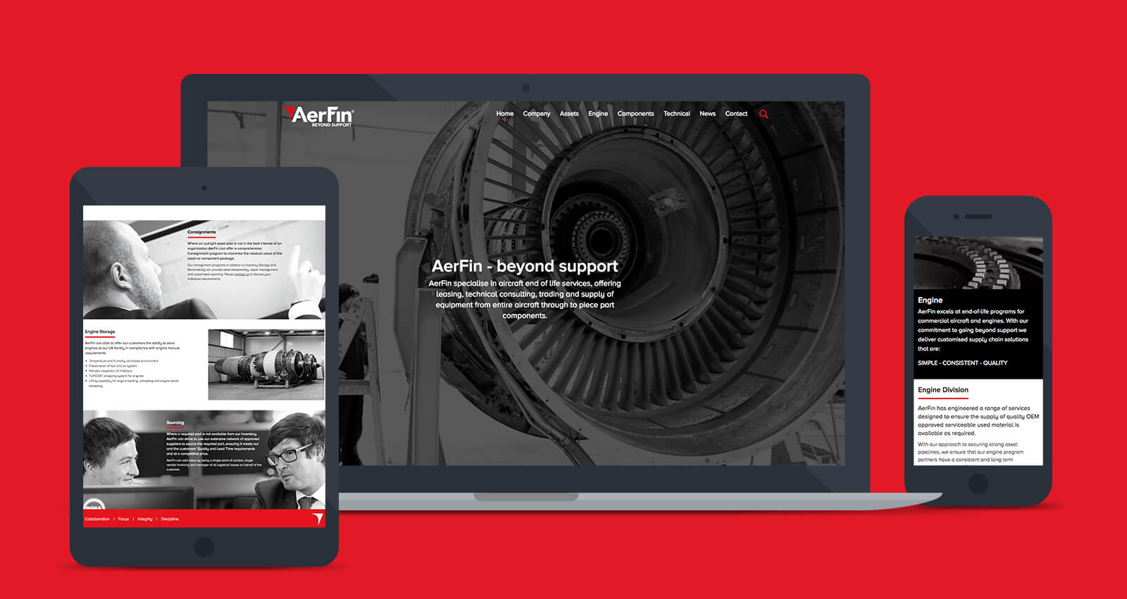 Aerfin responsive web design