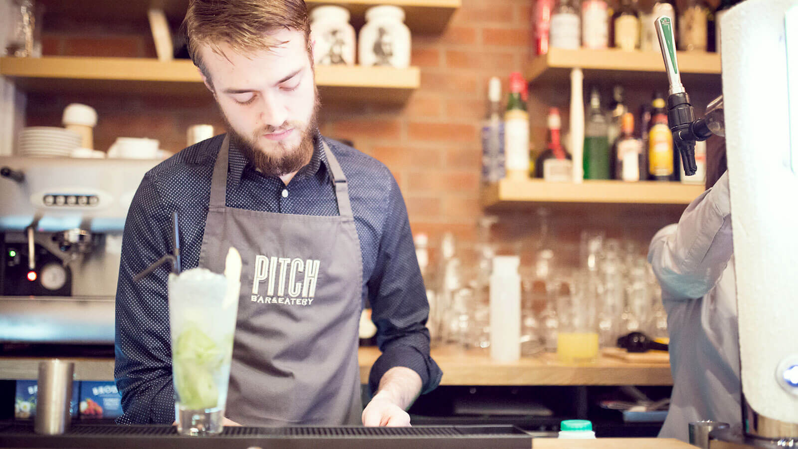 Pitch bar and eatery apron
