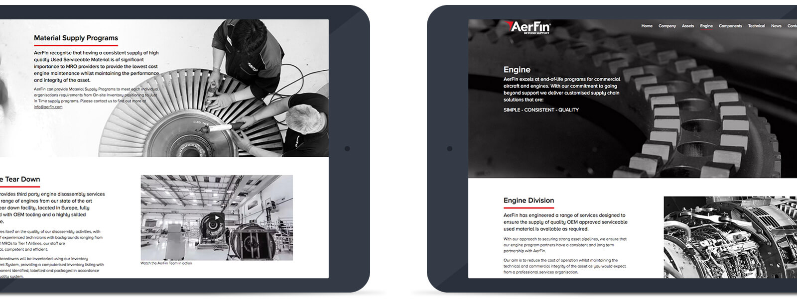 Aerfin tablet design