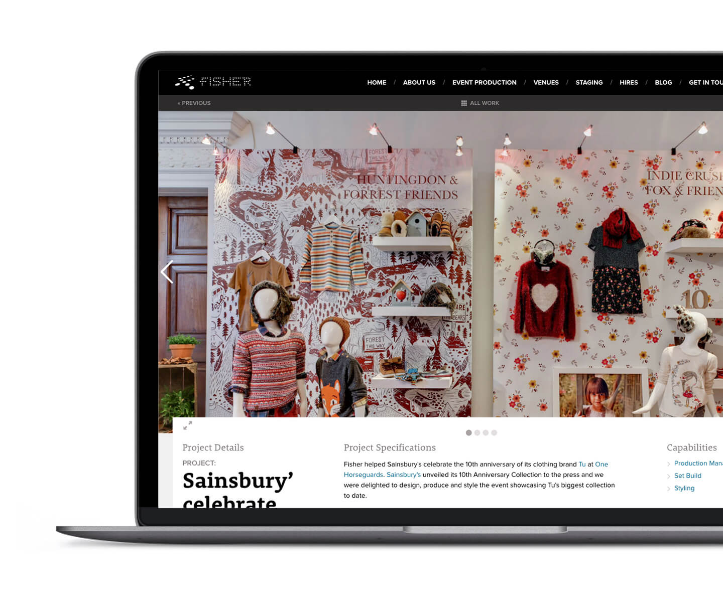 Fisher Productions work page