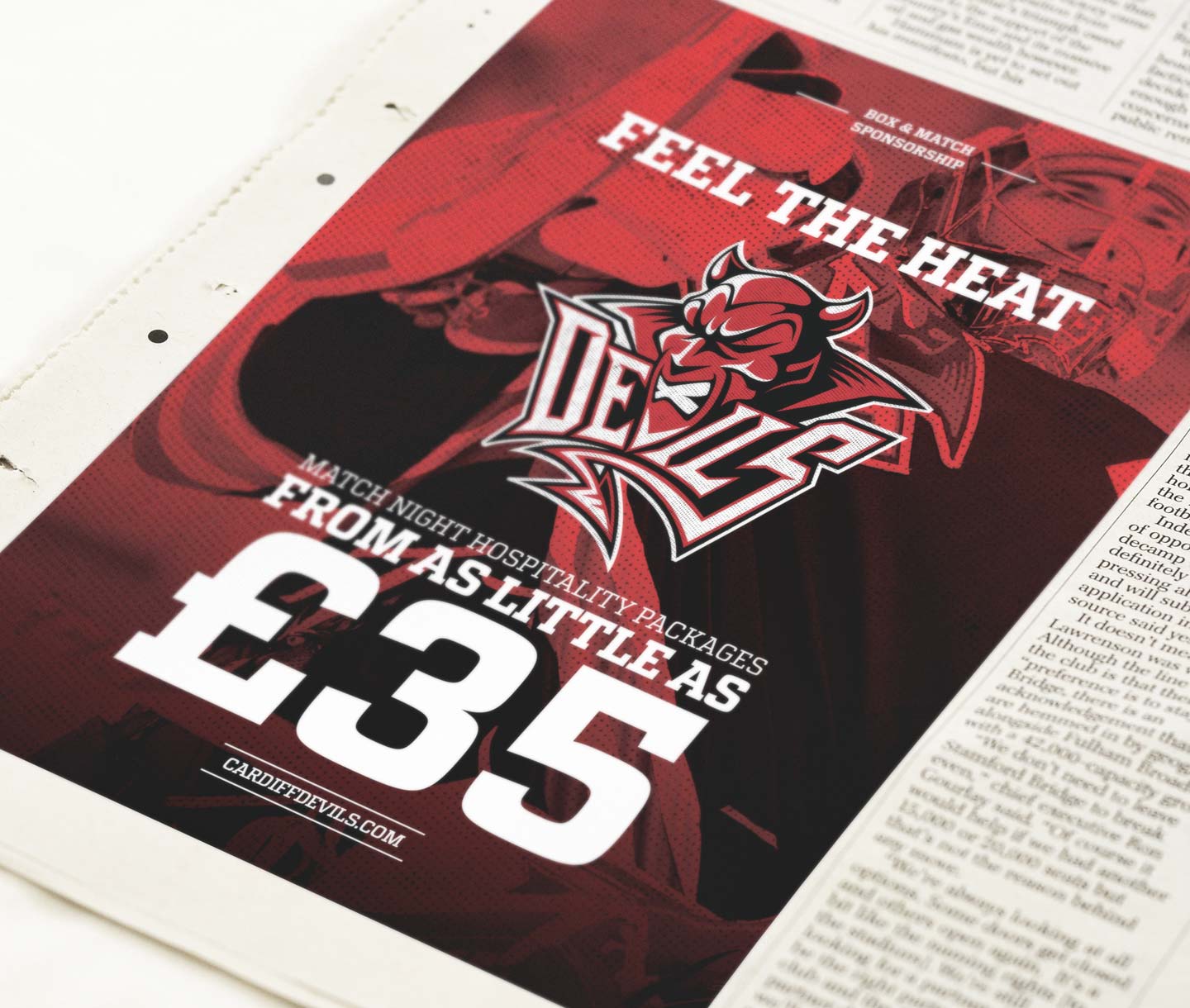 cardiff devils advertising design