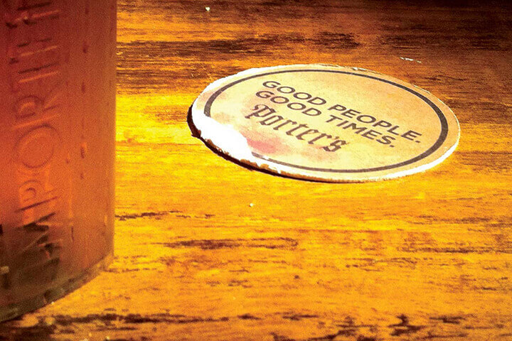 Porters beer mat